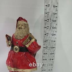 Santa Claus Christmas Figure Vintage 15 Paper Mache Sack Figurine