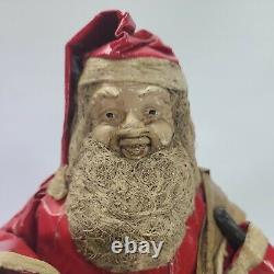 Santa Claus Christmas Figure Vintage 15 Paper Mache Sack Figurine