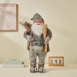 Santa Claus Christmas Figurine Standing Santa Figure for Garden Window Party