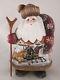 Santa Claus Christmas Gift Sack Troika Wooden Carved Hand Painted Ded Moroz