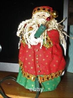 Santa Claus Christmas Tree Topper Lights Up Vintage