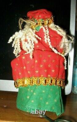 Santa Claus Christmas Tree Topper Lights Up Vintage