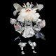 Santa Claus Elf Fairy Christmas Figure / Crystal Black White & Silver Costume