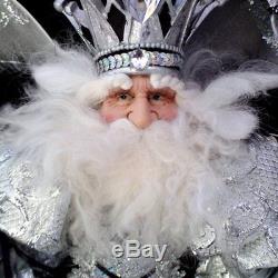 Santa Claus Elf Fairy Christmas Figure / Crystal Black White & Silver Costume