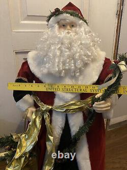 Santa Claus Father Christmas Cone Bottom Rare 3ft Tall Porcelain Face Hands