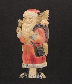 Santa Claus Father Christmas German Early 1900's Prssed Cardboard Figure