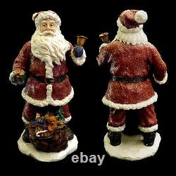 Santa Claus Figure / Antiqued Crackle Finish / Santa & Toy Sack / Large Size