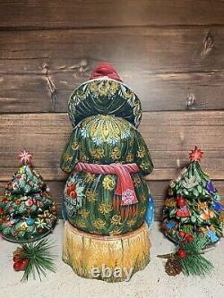 Santa Claus Figure Bag Gifts New Year Carved Santa Christmas Tree Ornaments