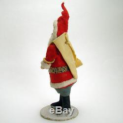 Santa Claus Figure in Felt Suit with Feather Tree Sprig