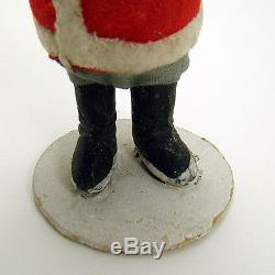 Santa Claus Figure in Felt Suit with Feather Tree Sprig