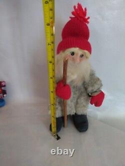 Santa Claus Folk Art Christmas Figure Belsnickle Stick Rustic Primitive Wool