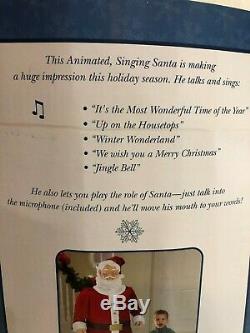 Santa Claus GEMMY 5 Ft Animated Karaoke Singing Dancing With Box Mic Christmas