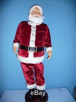 Santa Claus GEMMY 5Ft animated singing dancing life size microphone Christmas