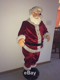 Santa Claus Gemmy 5Ft animated singing dancing life size microphone Christmas