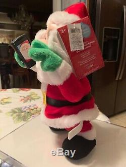 Santa Claus Gemmy Musical Plush Phone Flashes Dances To Let Me Take A Selfie NWT