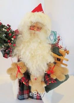 Santa Claus Handmade OOAK Primitive Style Red Coat Christmas Toys