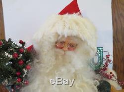 Santa Claus Handmade OOAK Primitive Style Red Coat Christmas Toys