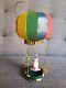 Santa Claus Hot Air Balloon Figure Ornament Christmas With Tree Bear Metal Wire