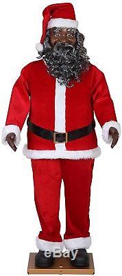 Santa Claus Life Size Animated Dancing African American Black 5.8 Tall Gemmy