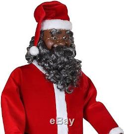 Santa Claus Life Size Animated Dancing African American Black 5.8 Tall Gemmy