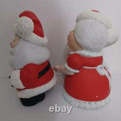Santa Claus & Mrs Claus Ceramic Vintage 12 Tall Rare Mold
