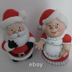 Santa Claus & Mrs Claus Ceramic Vintage 12 Tall Rare Mold