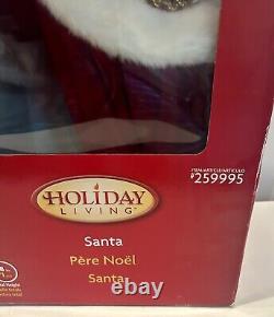 Santa Claus Music, Lights, Motion, 28in, Original Box, Holiday Living Christmas