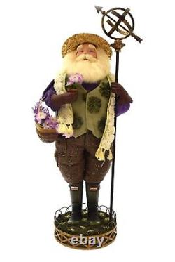 Santa Claus Neiman Marcus Spring Garden Flower Basket Holiday Figure 19