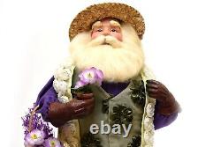 Santa Claus Neiman Marcus Spring Garden Flower Basket Holiday Figure 19