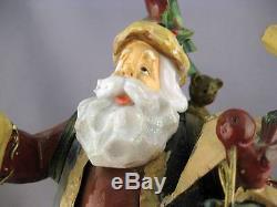 Santa Claus Old World Figure Statue Hand Made Painted Christmas Ornament Decor