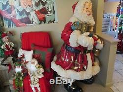 Santa Claus Over 5 ft Life Size Resin Christmas Statue Holiday 2003 was $1200