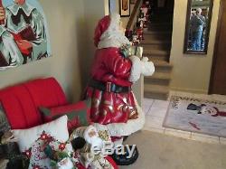 Santa Claus Over 5 ft Life Size Resin Christmas Statue Holiday 2003 was $1200