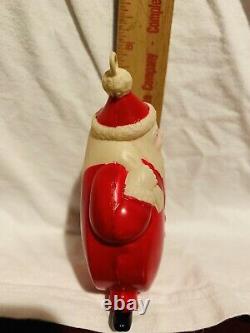 Santa Claus Rattle Occupied Japan Mid Century Modern Ornament Christmas c. 1950