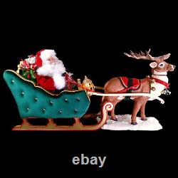 Santa Claus & Reindeer Animated Christmas Display / Vintage 1998 / Over 3 Feet