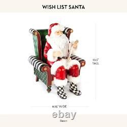 Santa Claus Statue, Christmas Santa Decor for Mantel, Wish List