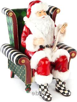 Santa Claus Statue, Christmas Santa Decor for Mantel, Wish List