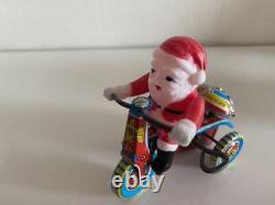 Santa Claus Tricycle Tinplate Figure 11x10cm Tin Toy