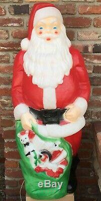 Santa Claus and his bag of Toys & Gifts 4 feet tall Blow Mold Yard Ornament