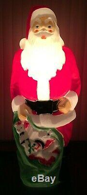 Santa Claus and his bag of Toys & Gifts 4 feet tall Blow Mold Yard Ornament