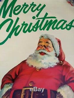 Santa Claus vintage store poster Large size advertising 1950's era