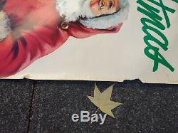 Santa Claus vintage store poster Large size advertising 1950's era