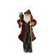 Santa Claus With Walking Stick Standing Christmas Figure, 48, Red And Brown