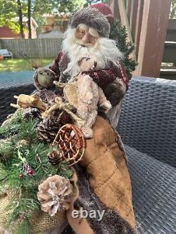 Santa Clause & Sleigh Highly Detailed Vintage Christmas Decor 2ft Holiday Decor