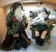 Santa & Elf Handmade Christmas Soft Sculpture Dolls 21 Tall, Excellent Conditon