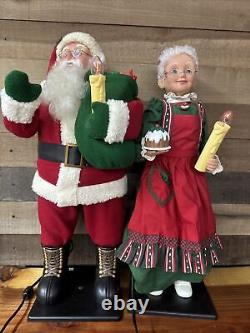 Santa & Mrs Claus Animated Electric Moving Figures Holiday Creations 1998