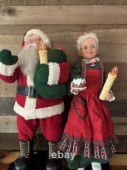 Santa & Mrs Claus Animated Electric Moving Figures Holiday Creations 1998