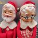 Santa Mrs Claus Christmas Knee Hugger Large Red White Elf Ornament, Japan, Vtg, Lot