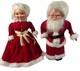 Santa Mrs Claus Dolls Handmade 13 In Velvet Dress Kitschy 1960s Vintage Bottle