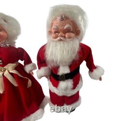 Santa Mrs Claus Dolls Handmade 13 In Velvet Dress Kitschy 1960s Vintage Bottle