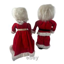 Santa Mrs Claus Dolls Handmade 13 In Velvet Dress Kitschy 1960s Vintage Bottle